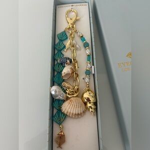 Viral Eye Candy Shell Gold Blue Keychain Bag Charm